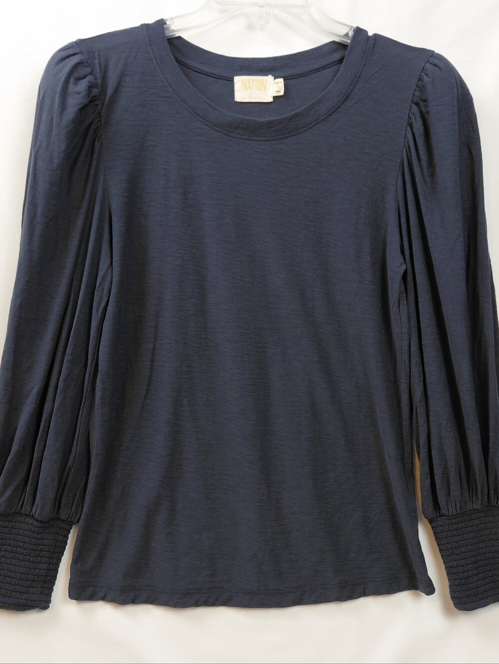 Nation LTD Loren Shirt Size Small Night Sky Pima Cotton Puffed Sleeve